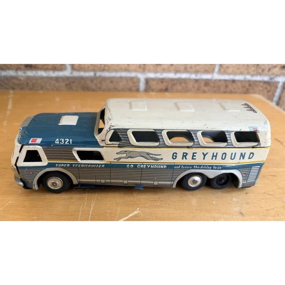 Greyhound Super Scenicruiser Express Tin Litho Bus #4321 Made in Japan